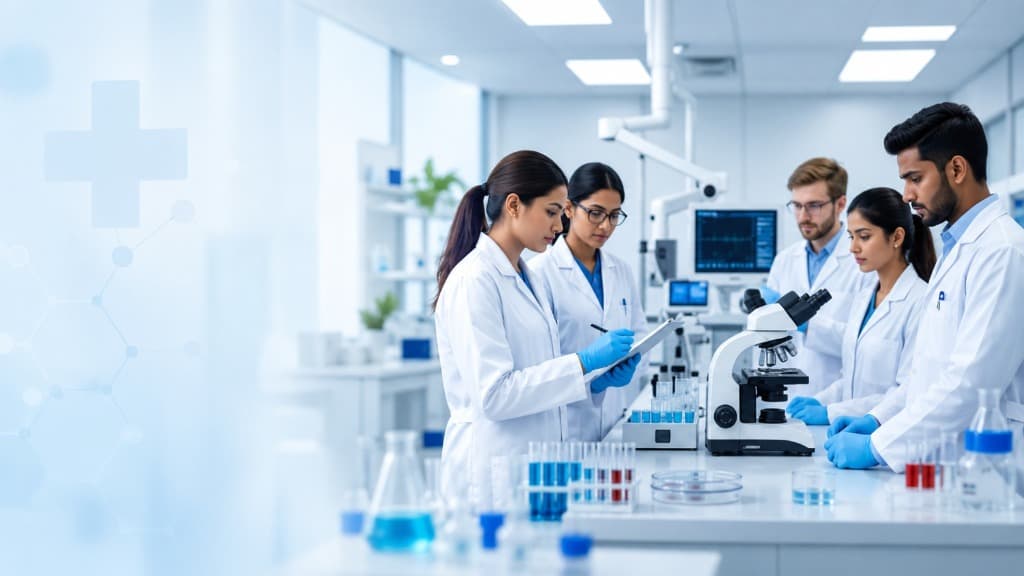 Paramedical research and healthcare laboratory team